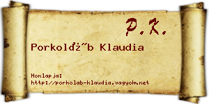 Porkoláb Klaudia névjegykártya