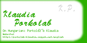 klaudia porkolab business card